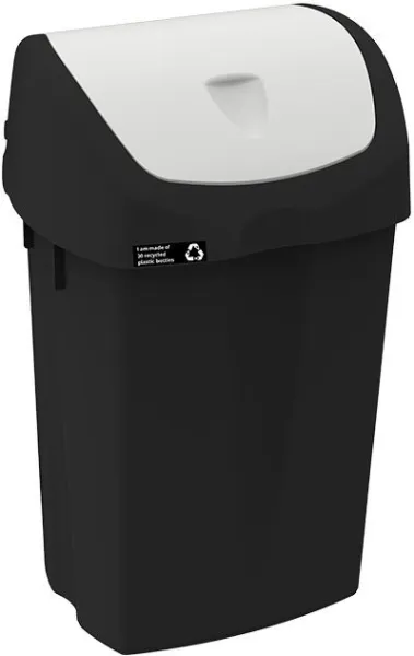 NRW Valkoinen heilurikannellinen jäteastia, kestävä, 25 L